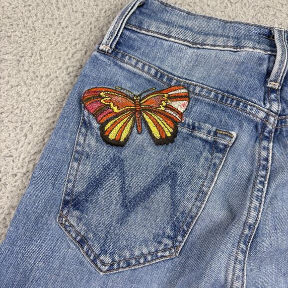 Mother Jeans Womens 22x25 Blue Tripper Wander Dust Embroidered Butterfly Tag 24 - Picture 10 of 16